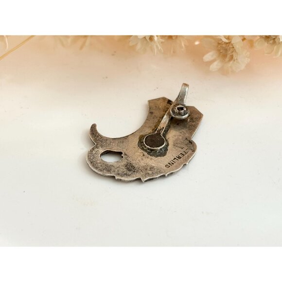 Antiqued Leaf Foliage Shaped Teeny Sterling Silver 925 Vintage Pendant | Charm - Picture 5 of 10